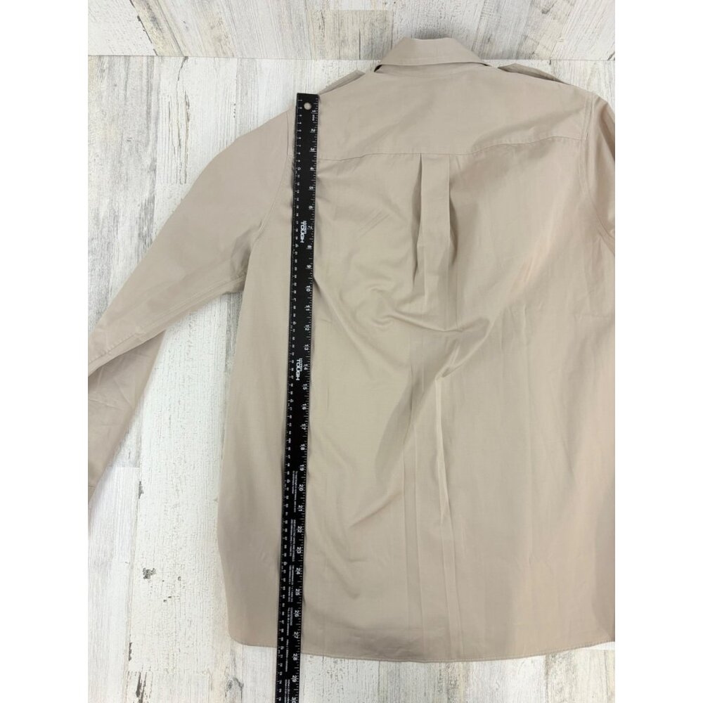 Ann Mashburn Safari Shirt Sz M Khaki Tan Button Down - Picture 14 of 15